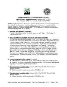 thumbnail of June 15, 2017 General Board Meeting Minutes