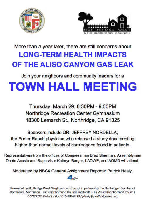 Aliso Canyon Town Hall Meeting flyer