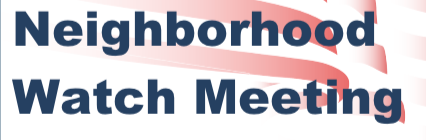 Neighborhood Watch Meeting sign