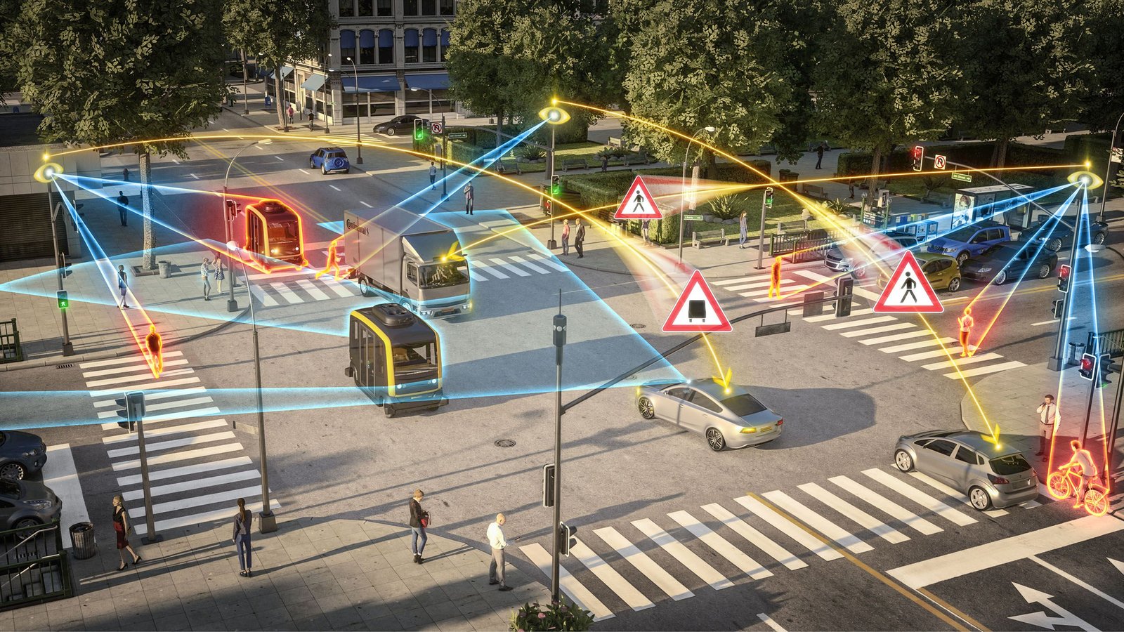 Rendering of intersection with technology observation in action