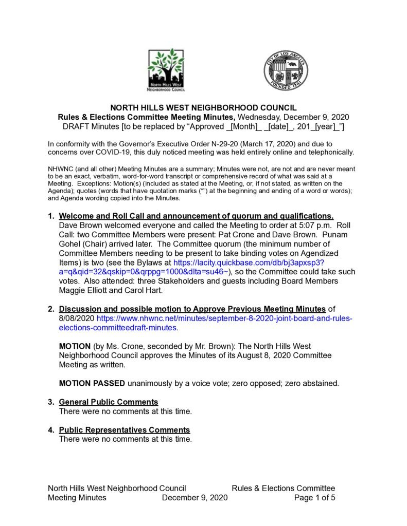 thumbnail of Rules & Elections Committee Minutes Draft 12:09:2020