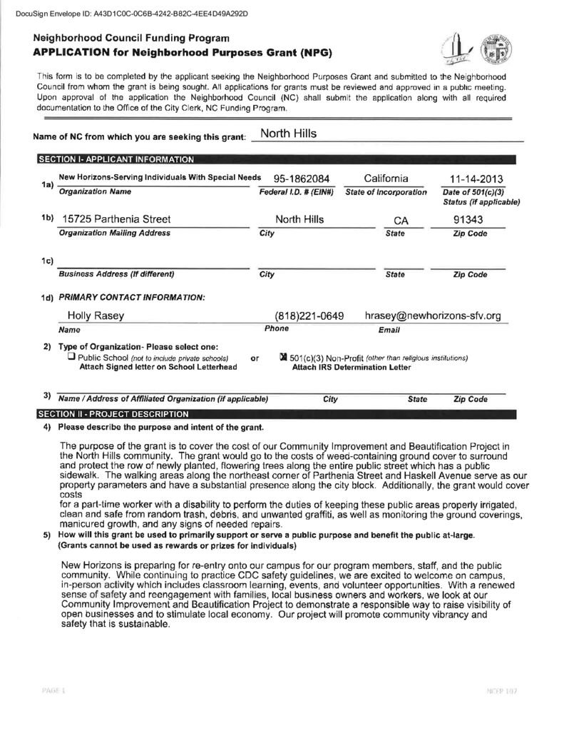 thumbnail of North Hills West Neighborhood Council – Grant Application Submission May 12 2021