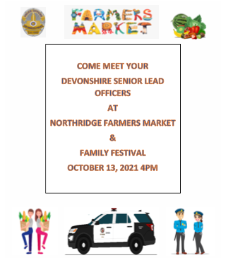 DEVONSHIRE OFFICERS AT NFC FARMERS MARKET FLYER