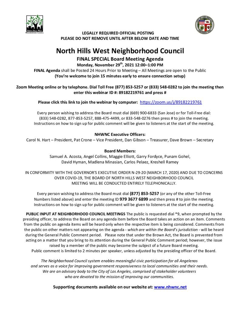 thumbnail of 2021.11.29 SPECIAL Board Meeting Agenda FINAL (1)