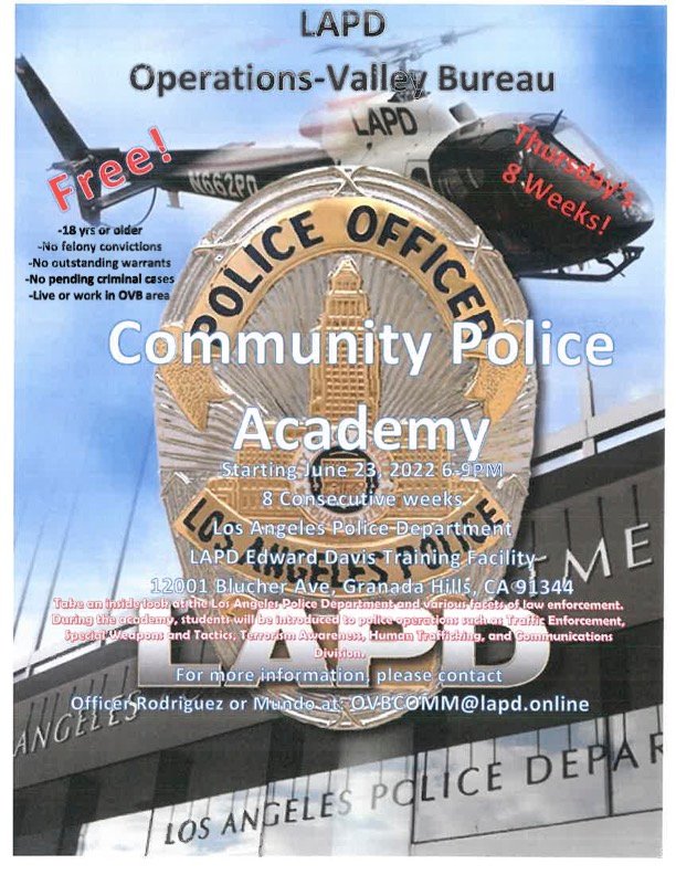 Community Police Academy flyer