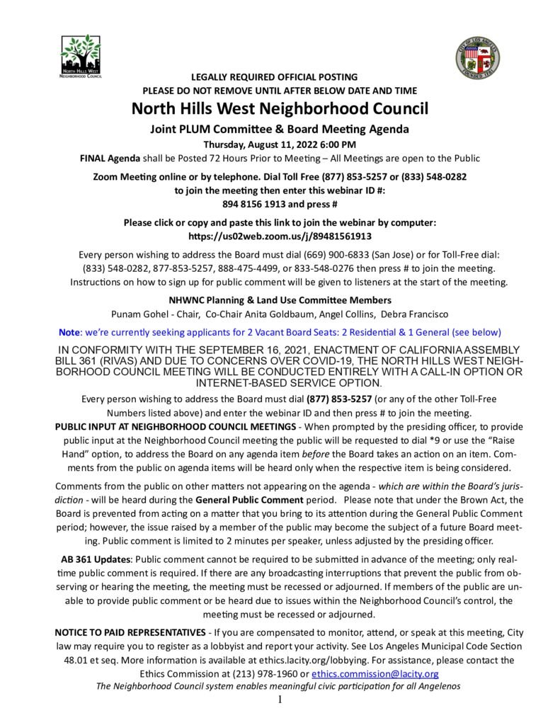 thumbnail of NHWNC Joint PLUM Agenda 8:11:2022