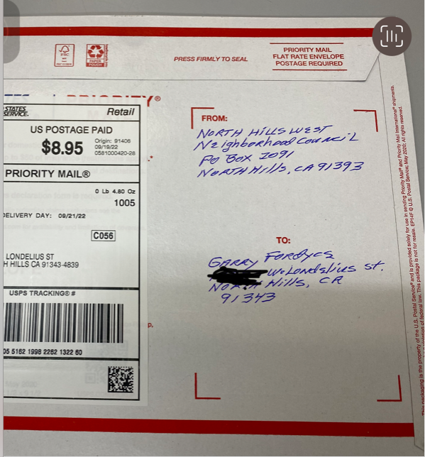 Censure proof of mailing