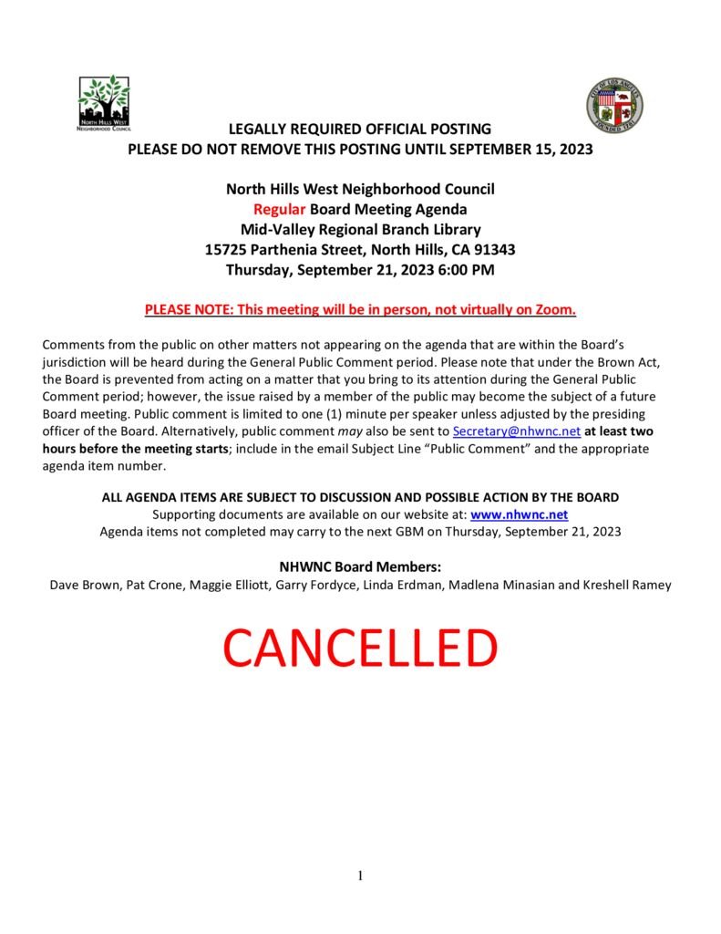 thumbnail of NHWNC Regular Board Meeting Agenda 09.21.23 – Cancelled