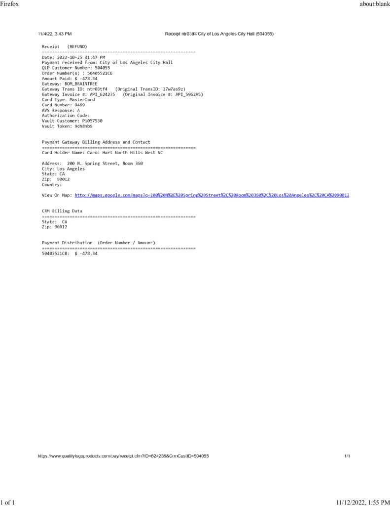 thumbnail of Refund Receipt