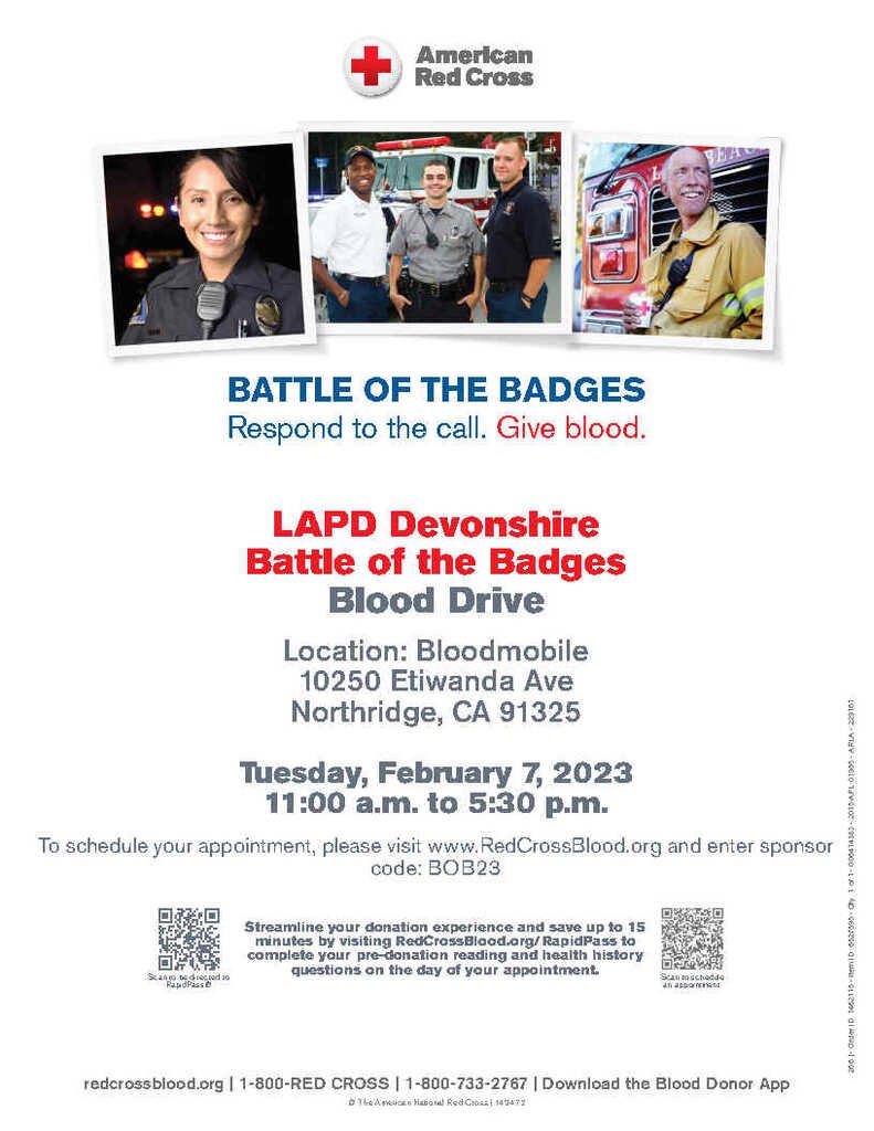 LAPD Devonshire Blood Drive