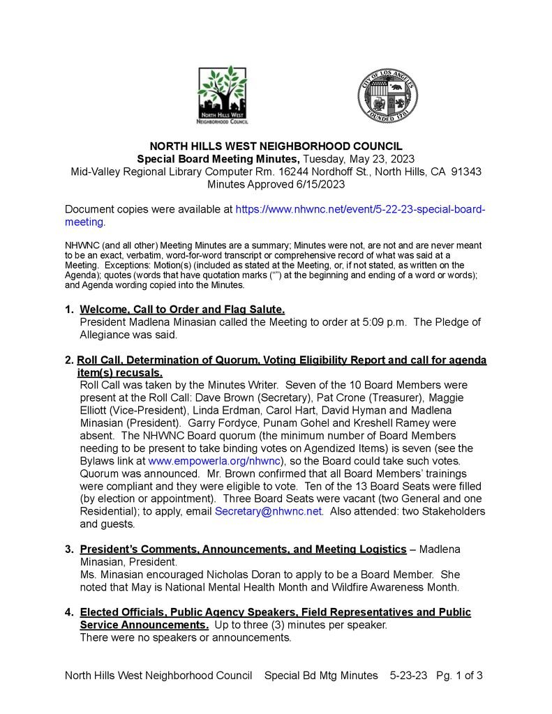 thumbnail of NHWNC Approved Minutes 2023-5-23 Spcl Bd