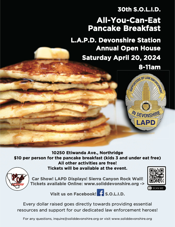 LAPD Devonshire pancake flyer