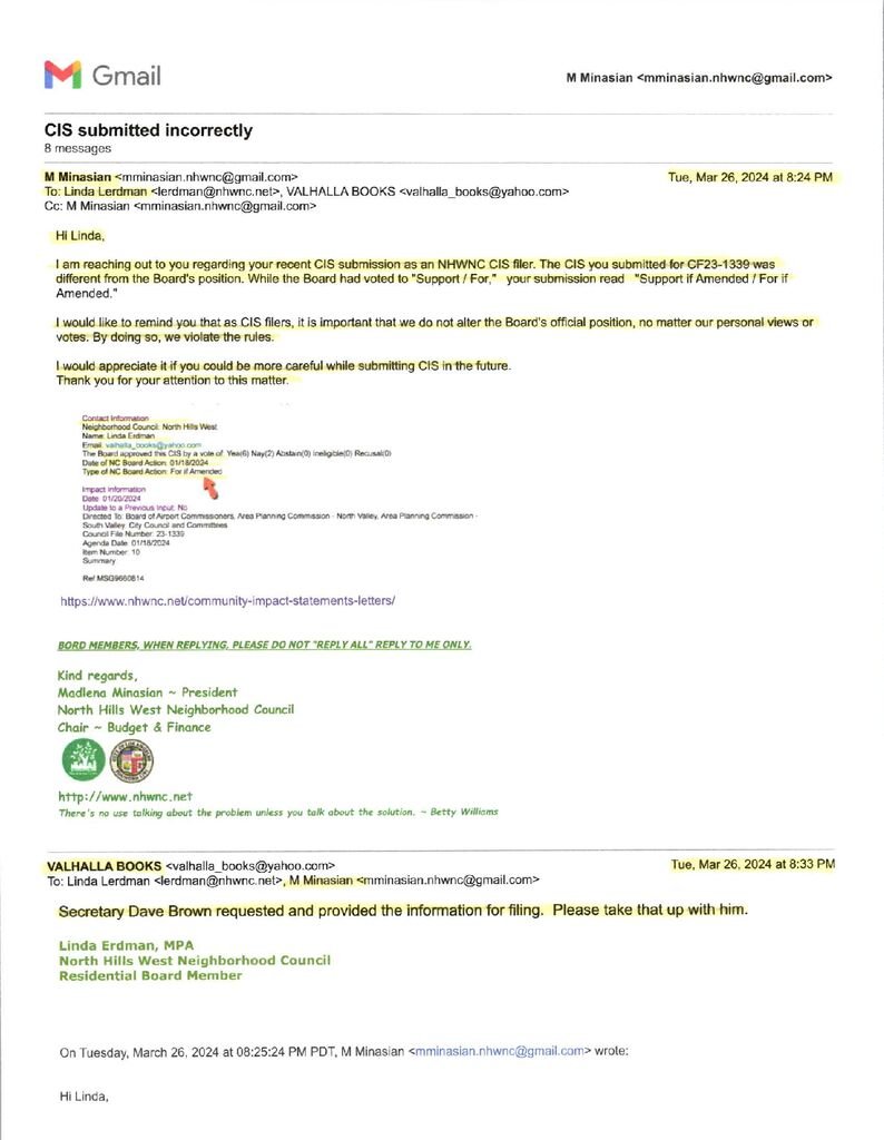 thumbnail of Emails Re Incorrect CIS Submittals