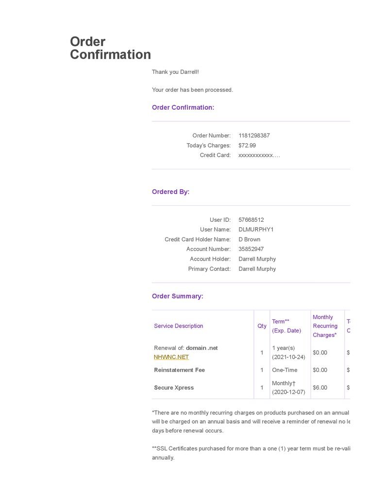 thumbnail of Order Confirmation